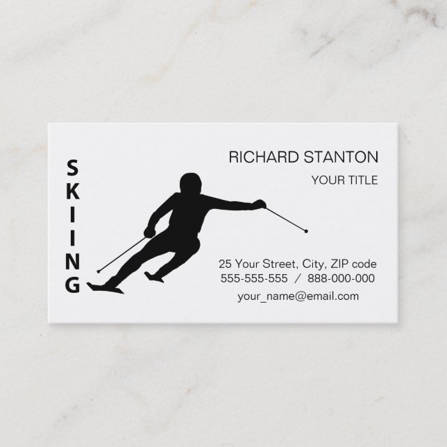 Skiing Business Card (Front)