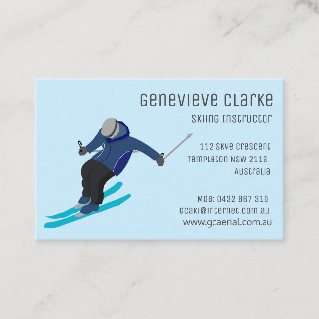 Skiing Business Card (Front)