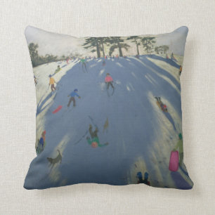Skiing Calke Abbey Derby Cushion