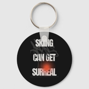 Skiing Can Get Surreal Alpine Mountain Snow Slope Key Ring