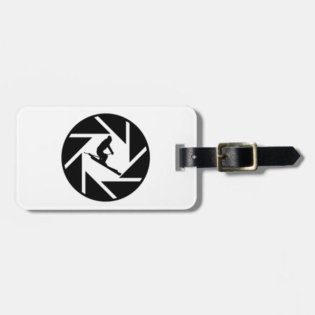 SKIING CANDID VISION LUGGAGE TAG (Front Horizontal)