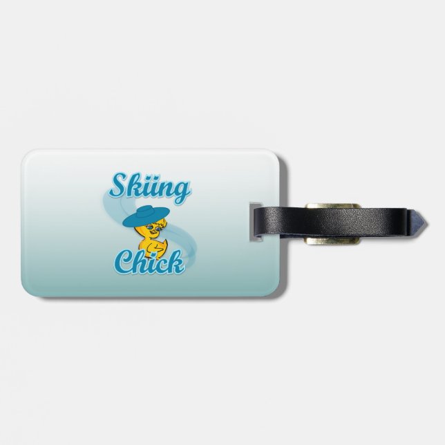 Skiing Chick #3 Luggage Tag (Back Horizontal)