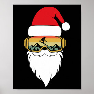 Skiing Christmas Winter Skier Funny Apres Ski Poster