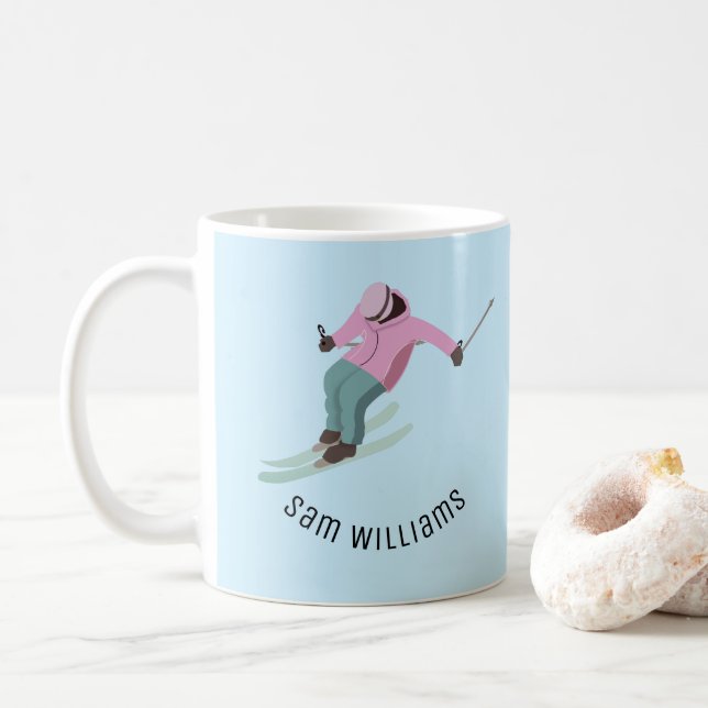 Skiing Coffee Mug (With Donut)