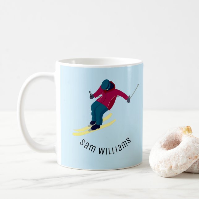 Skiing Coffee Mug (With Donut)