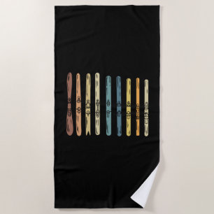 Skiing - Collection of ski boards Beach Towel