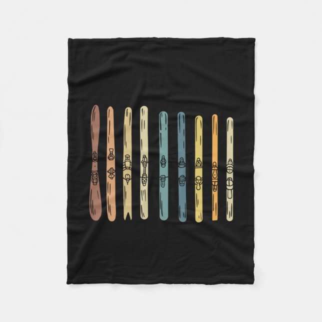 Skiing - Collection of ski boards Fleece Blanket (Front)