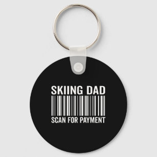 Skiing Dad Daddy Scan For Payment Funny Rcode Daug Key Ring