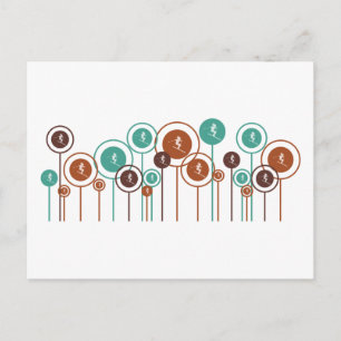 Skiing Daisies Postcard