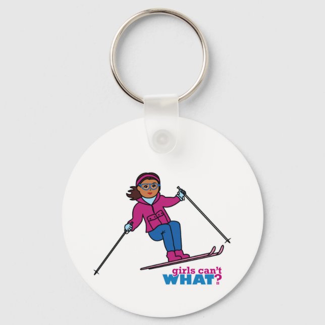 Skiing - Dark Key Ring (Front)