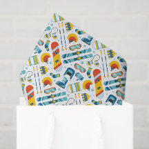 Skiing Decoupage Tissue Paper, Snowboarding