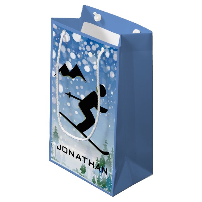 Skiing Design Gift Bag (Front Angled)