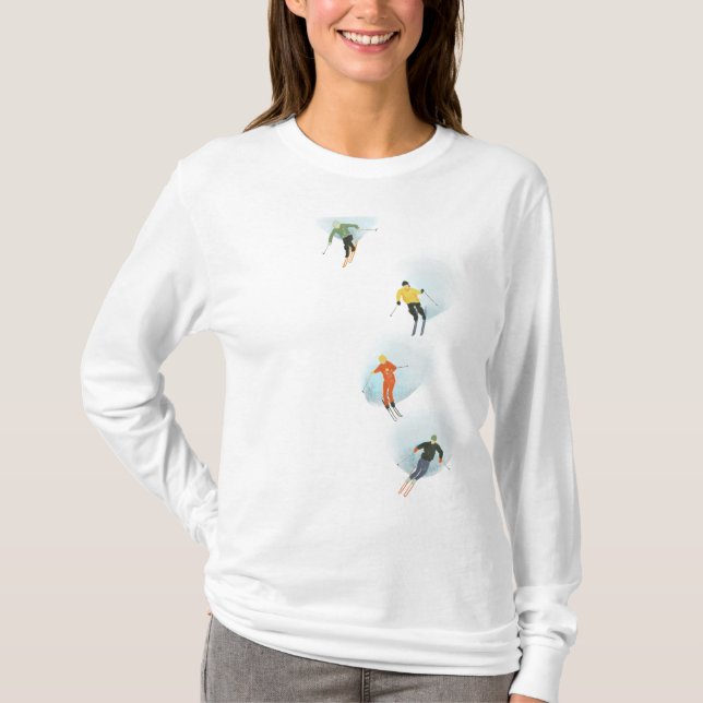 Skiing Down the Slope Long-Sleeved T-Shirt (Front)