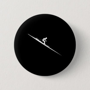 Skiing Downhill Freestyle Skier Extreme Winter Spo 6 Cm Round Badge