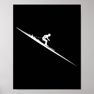 Skiing Downhill Freestyle Skier Extreme Winter Spo Poster