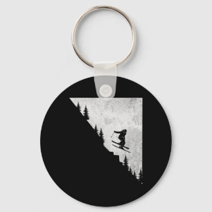 Skiing Downhill Skier Freestyle Extreme Winter Spo Key Ring