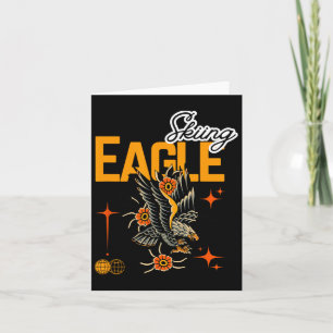 Skiing Eagle Card