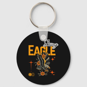Skiing Eagle Key Ring