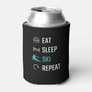 Skiing - Eat Sleep Skiing Repeat Can Cooler