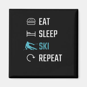 Skiing - Eat Sleep Skiing Repeat Magnet