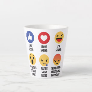 Skiing Emojis Latte Mug