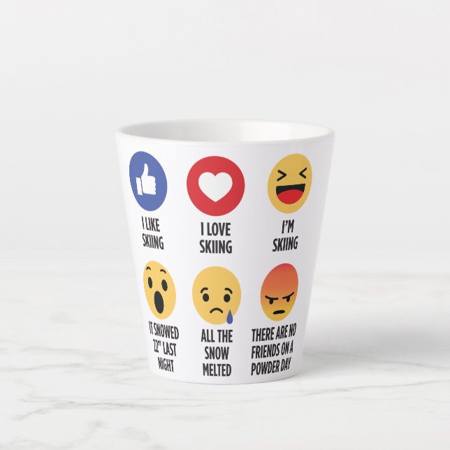 Skiing Emojis Latte Mug (Front)