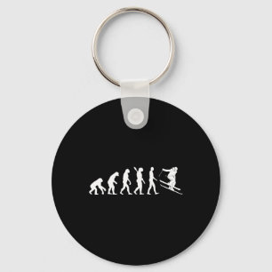 Skiing Evolution Funny Skier Freestyle Ski Winter  Key Ring