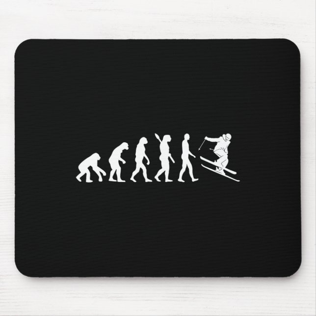 Skiing Evolution Funny Skier Freestyle Ski Winter  Mouse Mat (Front)