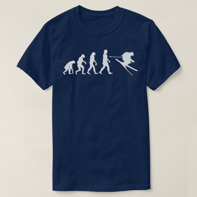 Skiing Evolution Gift T-Shirt (Design Front)