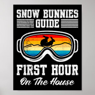 Skiing First Lesson Free Snow Bunnies Welcome Skie Poster