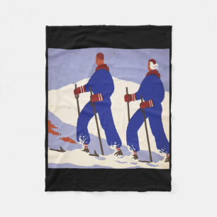 Skiing  fleece blanket