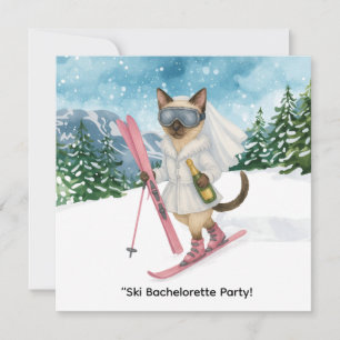 Skiing for Bride on slope Bachelorette Party  Invitation