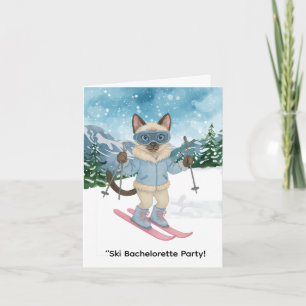 Skiing for Bride on slope Bachelorette Party Invitation