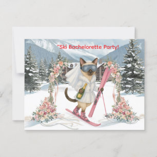 Skiing for Bride on slope Bachelorette Party  Postcard