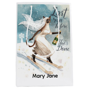 Skiing for Bride on slope Medium Gift Bag