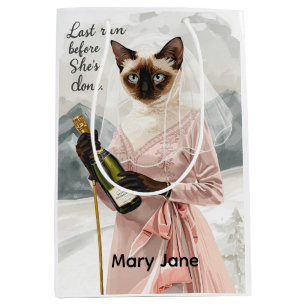 Skiing for Bride on slope  Medium Gift Bag