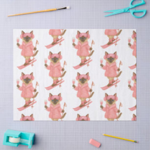 Skiing for Bride on slope Pink themed dress  Tissue Paper