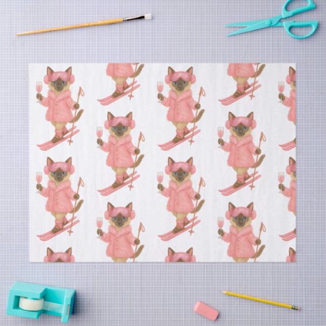 Skiing for Bride on slope Pink themed dress  Tissue Paper (Craft)