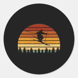 Skiing For Skiers Classic Round Sticker