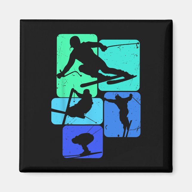 Skiing For Skiier Retro Mens Ski  Magnet (Front)