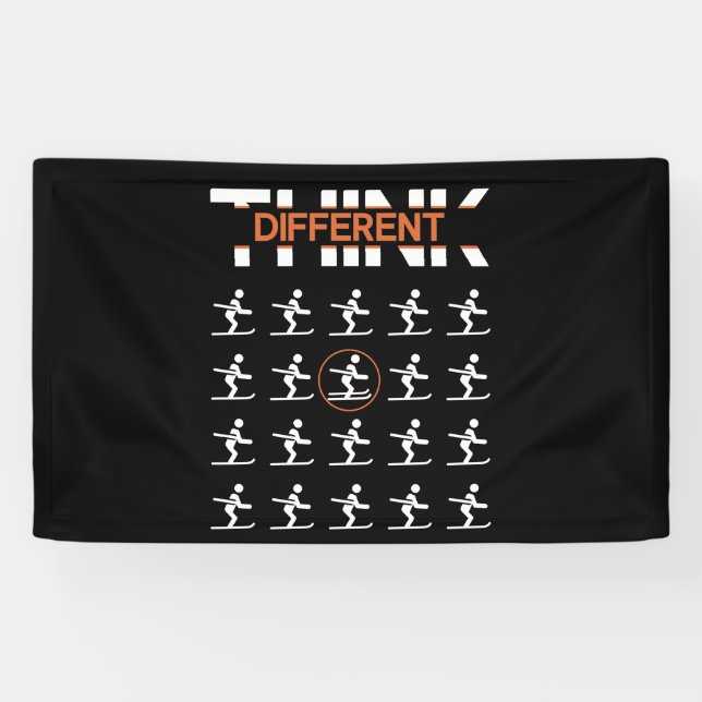 Skiing Free your Heel - Think Different Ski Banner (Horizontal)