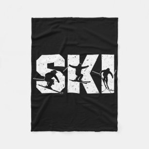 Skiing Freestyle Ski Squad Funny Extreme Winter Sp Fleece Blanket