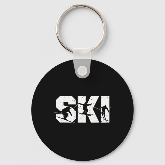Skiing Freestyle Ski Squad Funny Extreme Winter Sp Key Ring (Front)