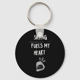 Skiing Fuels My Heart Mountain Slope Snow Adventur Key Ring