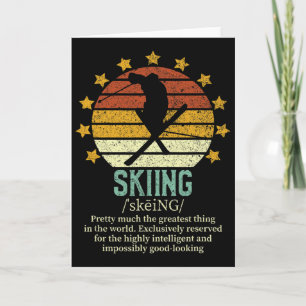 Skiing Funny Fake Definition Ski Lover Downhill Sk Card