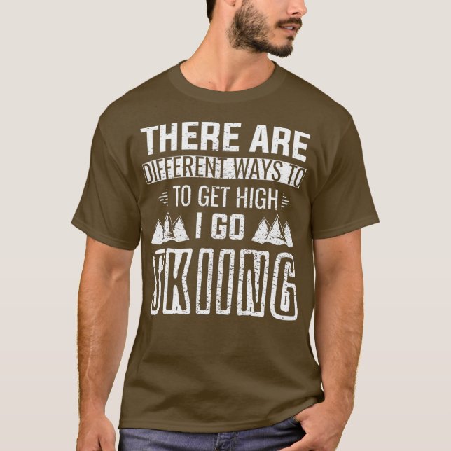 SKIING Funny Winter Gift For Skier T-Shirt (Front)