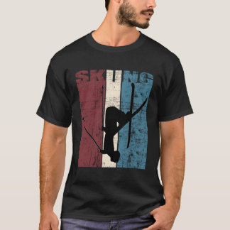 Skiing Gift Idea Ski Player Skiing Vintage Skis Di T-Shirt