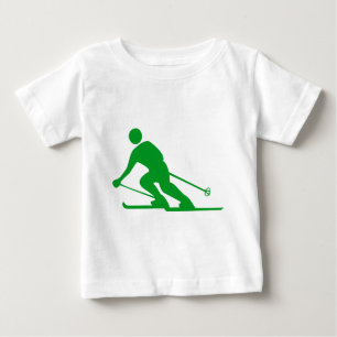 Skiing - Grass Green Baby T-Shirt