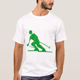 Skiing - Grass Green T-Shirt