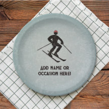 Skiing Guy on galvanised steel look male party